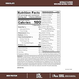 SlimFast Protein Shake, Chocolate- 20g Protein, Meal Replacement Shake Ready to Drink, High Protein with Low Carb and Low Sugar, 24 Vitamins and Minerals, 12 Count (Pack of 1) (Packaging May Vary)