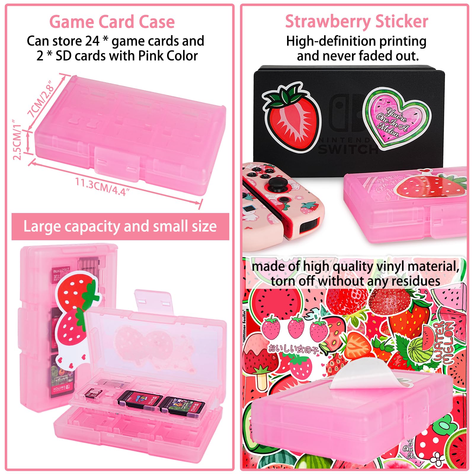 TIKOdirect Étui de transport pour Switch Lite, joli sac de voyage portable résistant aux chocs avec étui de protection souple, protecteurs d'écran, capuchons mignons pour les pouces et étui de cartes