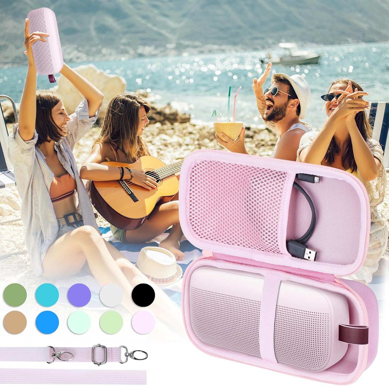 Hard Case Compatible with Bose SoundLink Flex 2nd Gen/Bose SoundLink Flex Portable Speaker, Petal Pink Case - Image 8