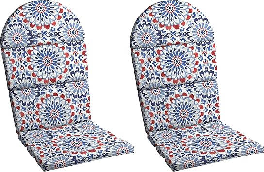 Arden Outdoor Foam Adirondack Cushion, 2 Pack, 21.5 x 19, Water Repellent, Fade Resistant, Foam Cushion for Adirondack Chairs Clark Blue
