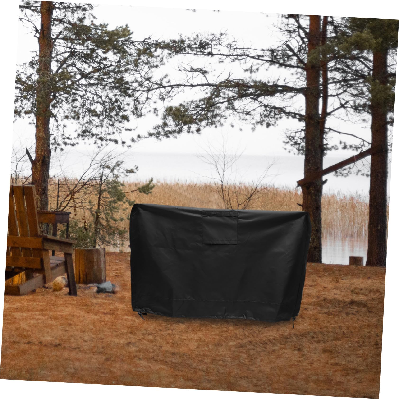 Copertura Protezione Completa Oxford 420d Nero per Barbecue da Esterno Resistente alle Intemperie, Anti-invecchiamento per Grill Rotondo