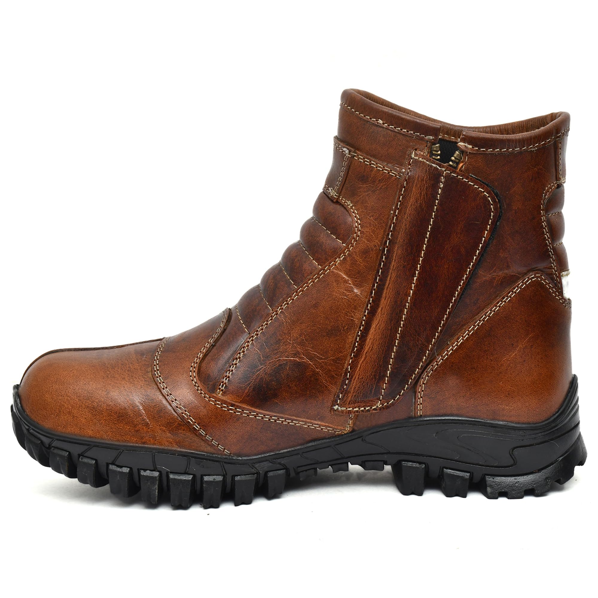 ASM Bikers waterproof boots with steel toe : High ankle rugged leather boots for men for Trekking, Hiking, Driving with memory foam footpad & high performance rubber sole. (Brown, 8) (Brown, 7) (B0CWDPRM6L) Amazon Price History, Amazon Price Tracker