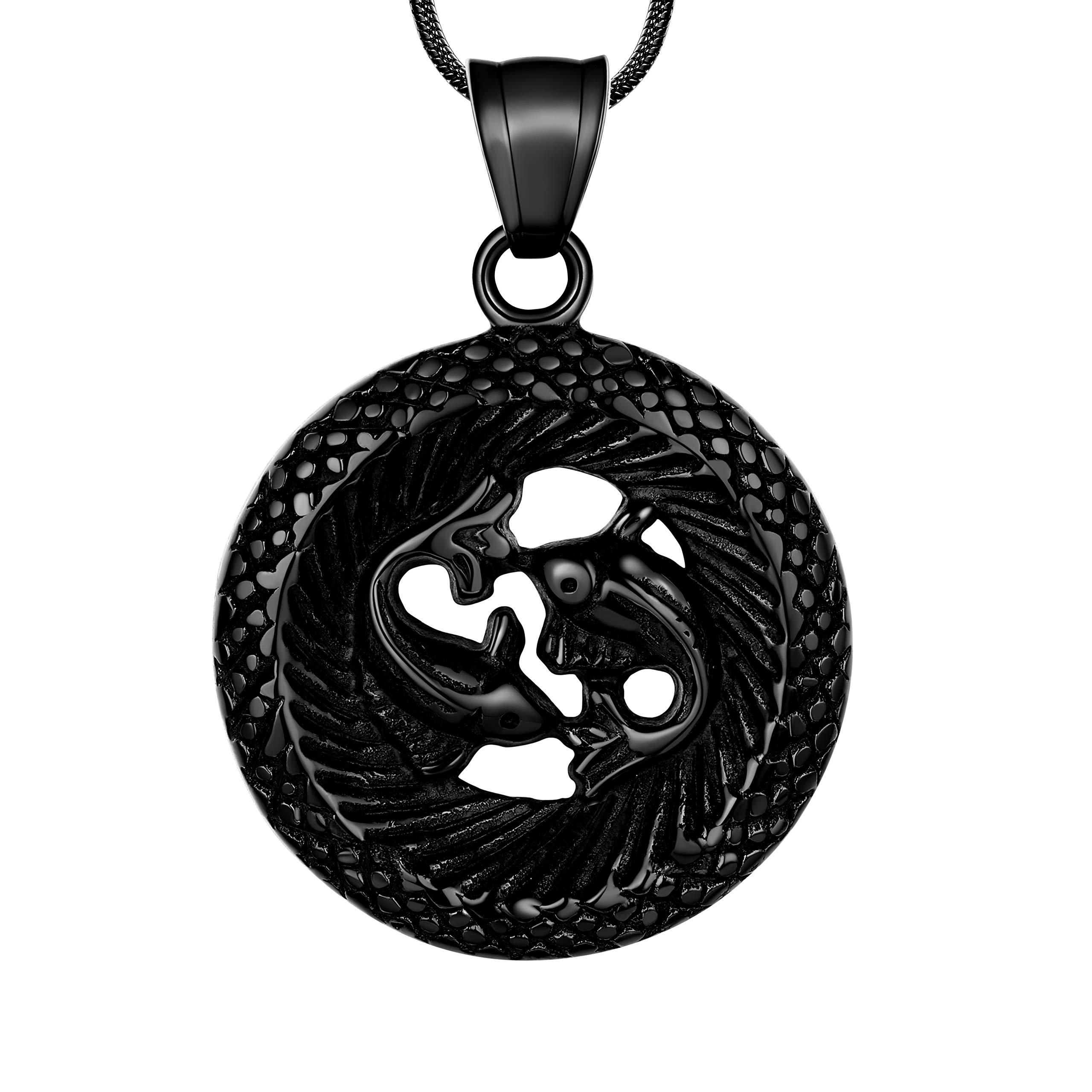 Hipunk 12 Constellation Necklace Zodiac Star Sign Horoscope Pendant 316L Stainless Steel Astrology Birthday Gifts Mens/Women Jewelry