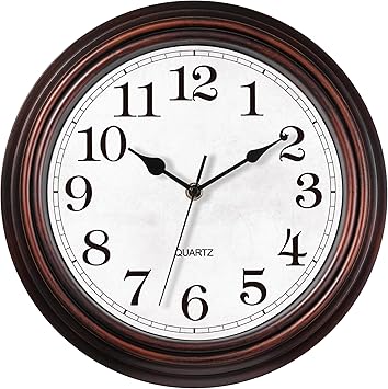 HYLANDA Wall Clock, 12 Inch Vintage Retro Silent Quality Wall Clocks Battery Operated Non-Ticking, Round Decorative Kitchen H