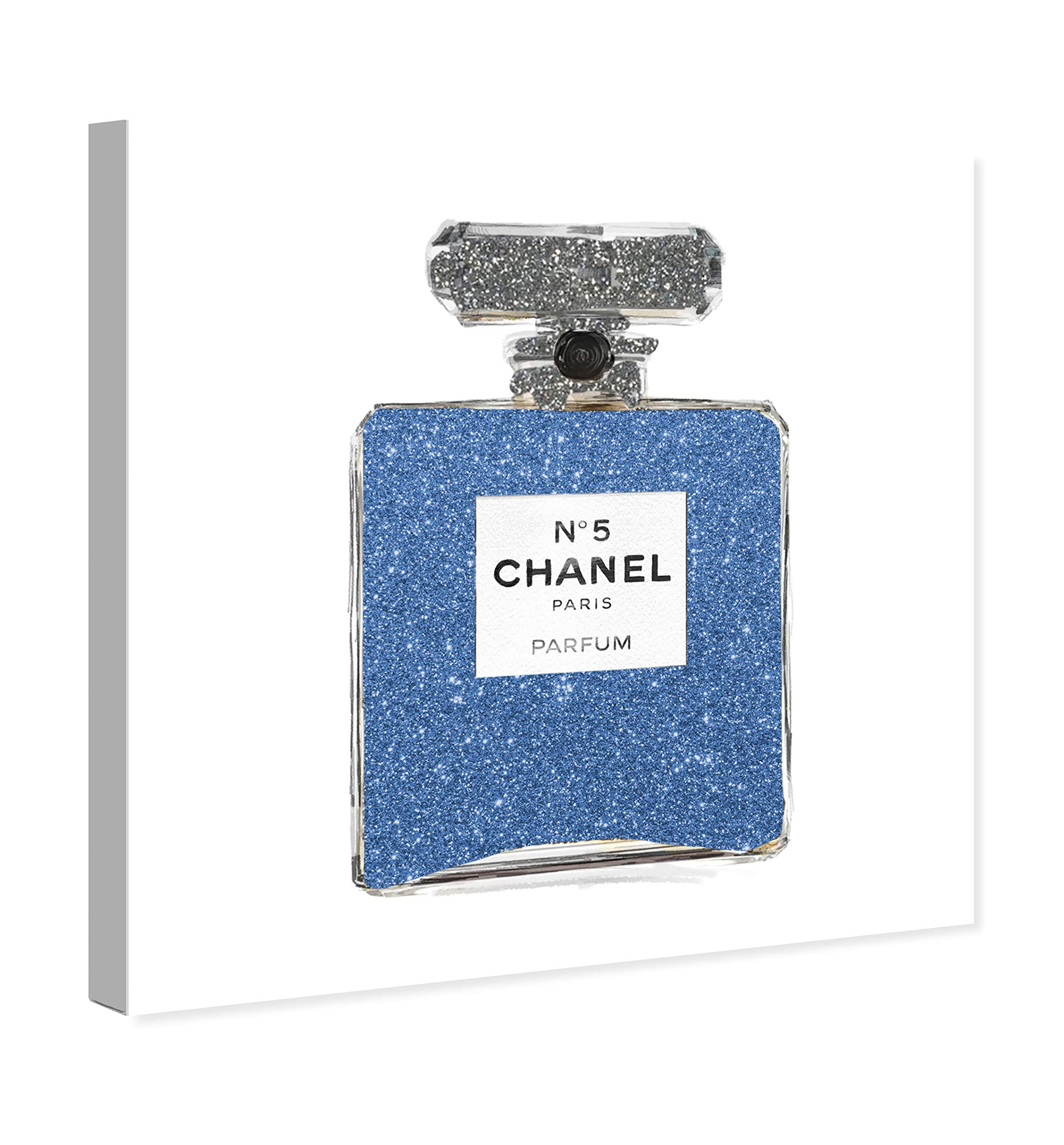 The Oliver Gal Artist Co. Fashion and Glam Wall Art Canvas Prints 'Periwinkle Blue Classic Number 5' Home Décor, 16 in x 16