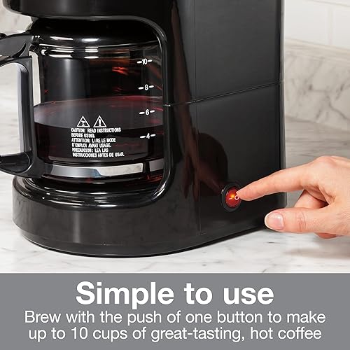 Miniatura 2 de Proctor Silex Cafetera de 10 tazas funciona con enchufes inteligentes que son compatibles con Alexa 48351 pausa y servicio automático color negro
