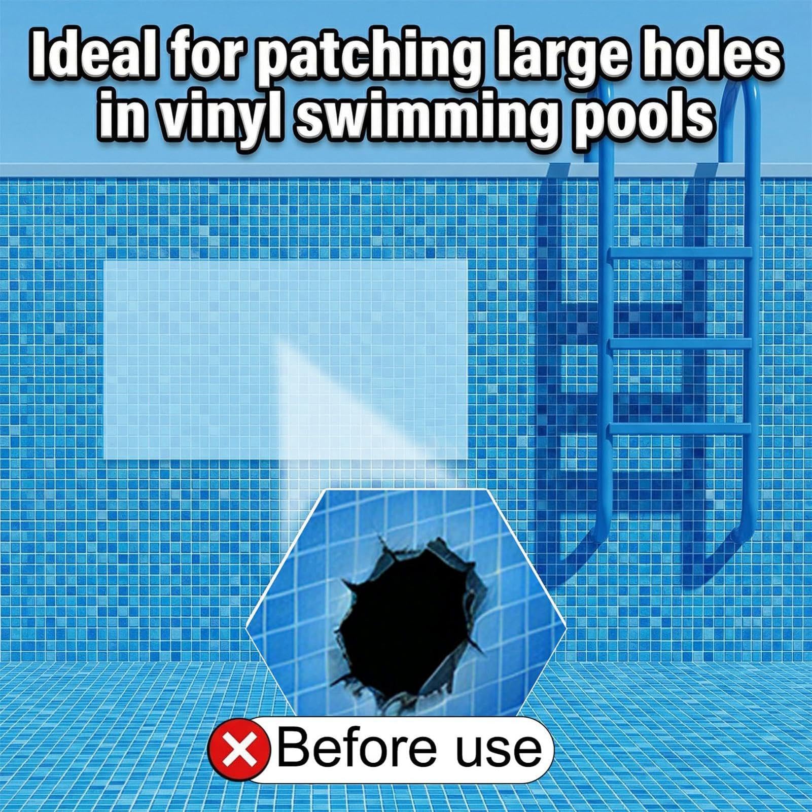 Parche de Reparación para Piscinas Inflables - Cinta reparadora para flotadores de Piscina - Cinta Reparadora para Revestimiento de Piscina | para Hogar, Apartamento, Jardín, Patio, Exteriores