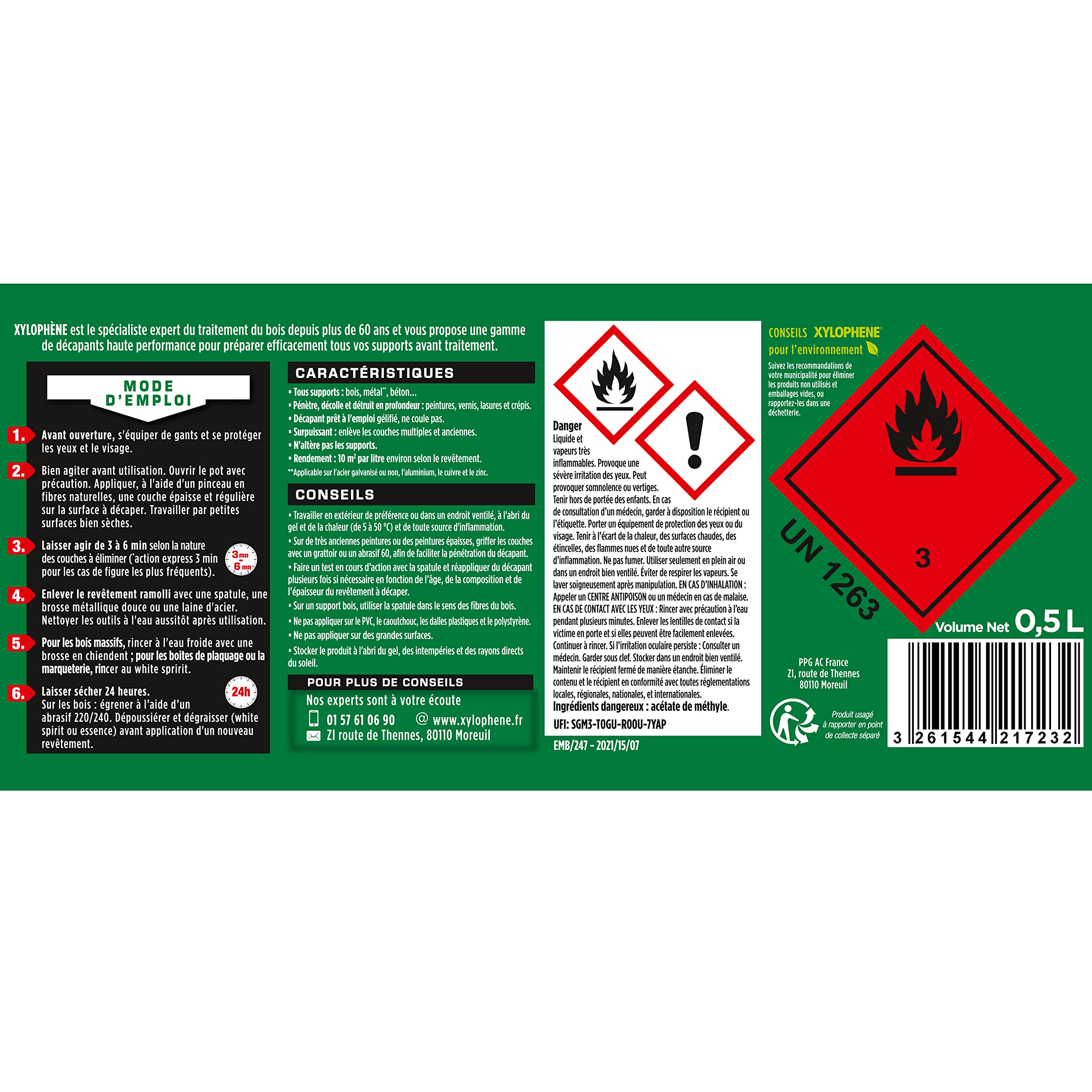 XYLOPHENE Décapant Gel MULTI-SUPPORTS 0,5L