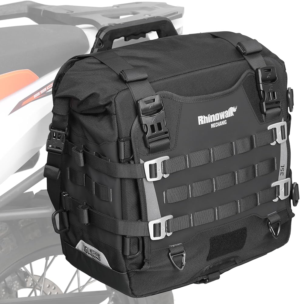 Rhinowalk Borsa da sella per moto impermeabile 35L Borse laterali