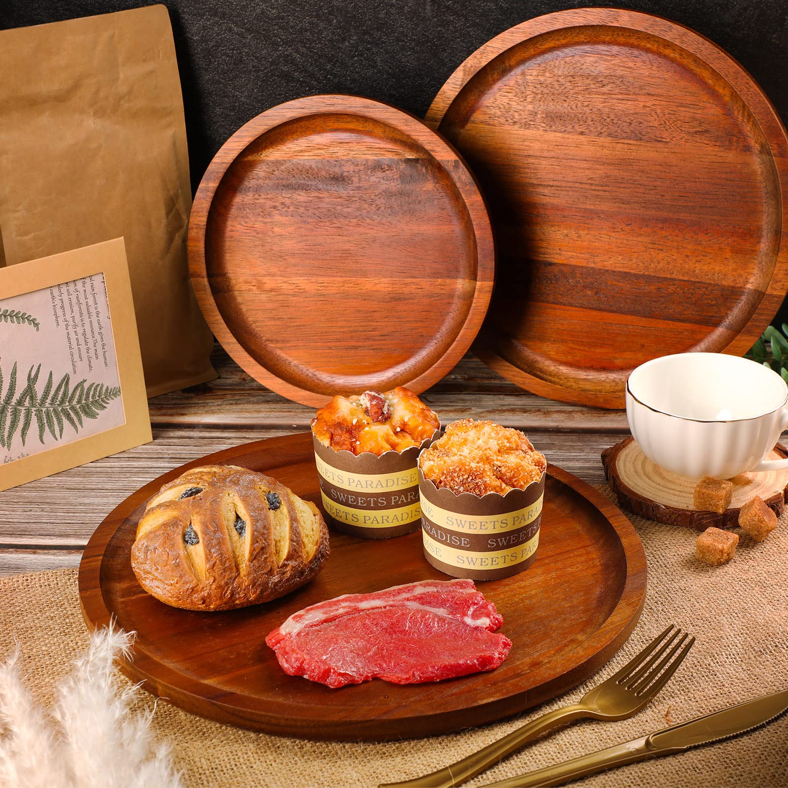 Amazon.co.jp: Nuenen アカシアウッドプレート 3枚 12インチ 10 Amazon.co.jp: Nuenen アカシアウッドプレート 3枚 12インチ 10