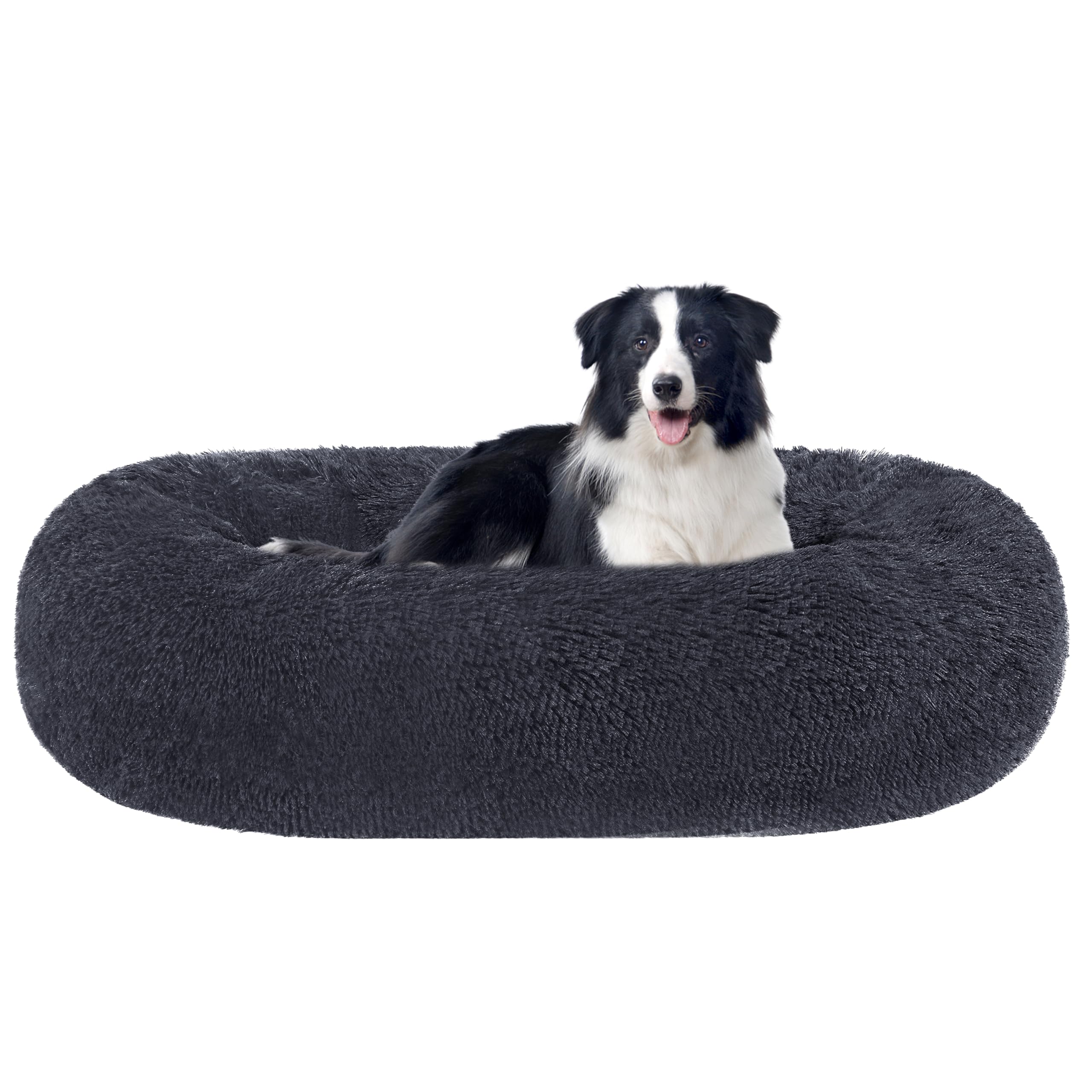 HMTOPE Orthopädisches Hundebett rund Hundekissen Hundesofa Katzenbett Donut Kuscheliges Hundekorb Waschbar