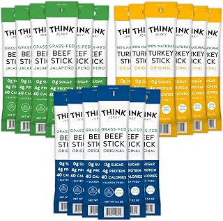 Meat Stick Variety Pack, High Protein, Sugar Free, Gluten Free, No Nitrates Keto Paleo Friendly - 0.5 oz Sticks, 18 Pack