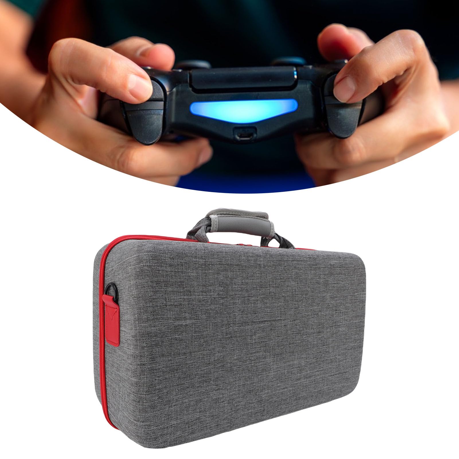 Borsa da Viaggio Portatile di una Console di Gioco, Console Protettiva impermeabile. Scatola di Trasmissione Dura per Cavi per Cuffie Verticali Controller (GREY)