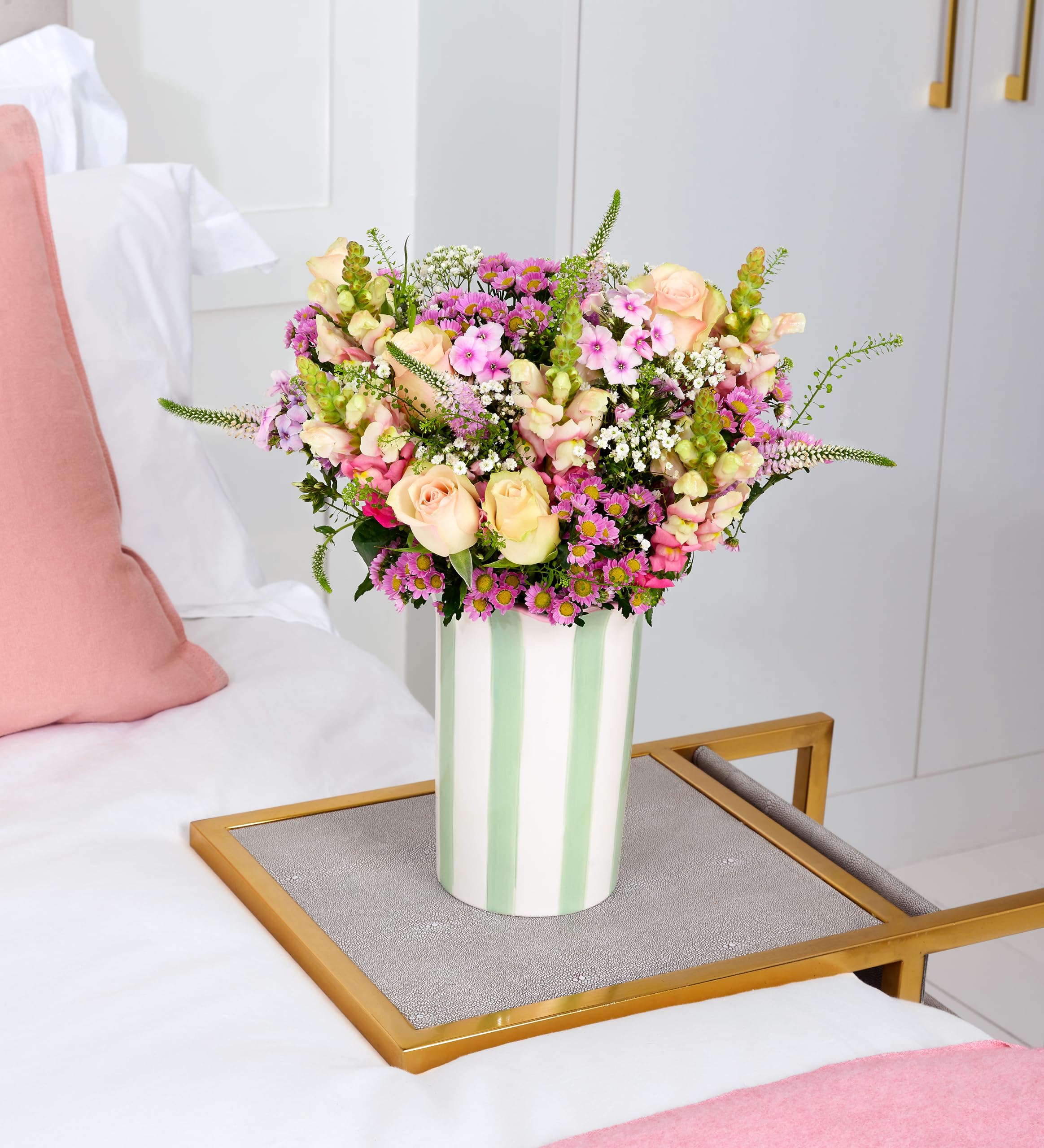 Soleil Rose Arrangement de fleurs fraîches livré en main Cadeau élégant taille M
