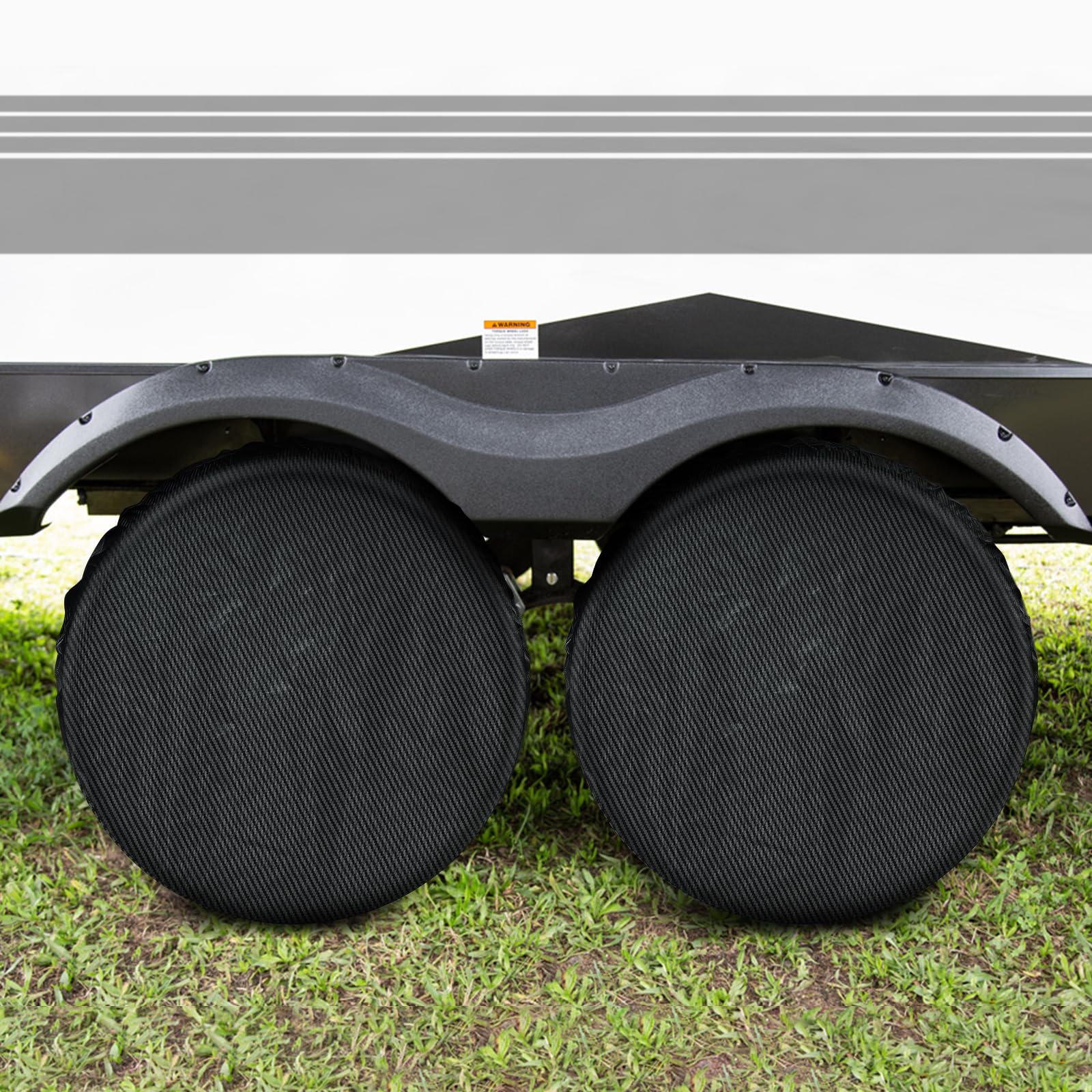 Season Guard Reifenabdeckungen, 4 Stück, Reifenradschutz für LKW, SUV, Anhänger, Camper, Wohnmobil, Kohlefaser, Ersatzreifenabdeckung, Sonne, Regen, Schnee, universal, passend für Reifendurchmesser