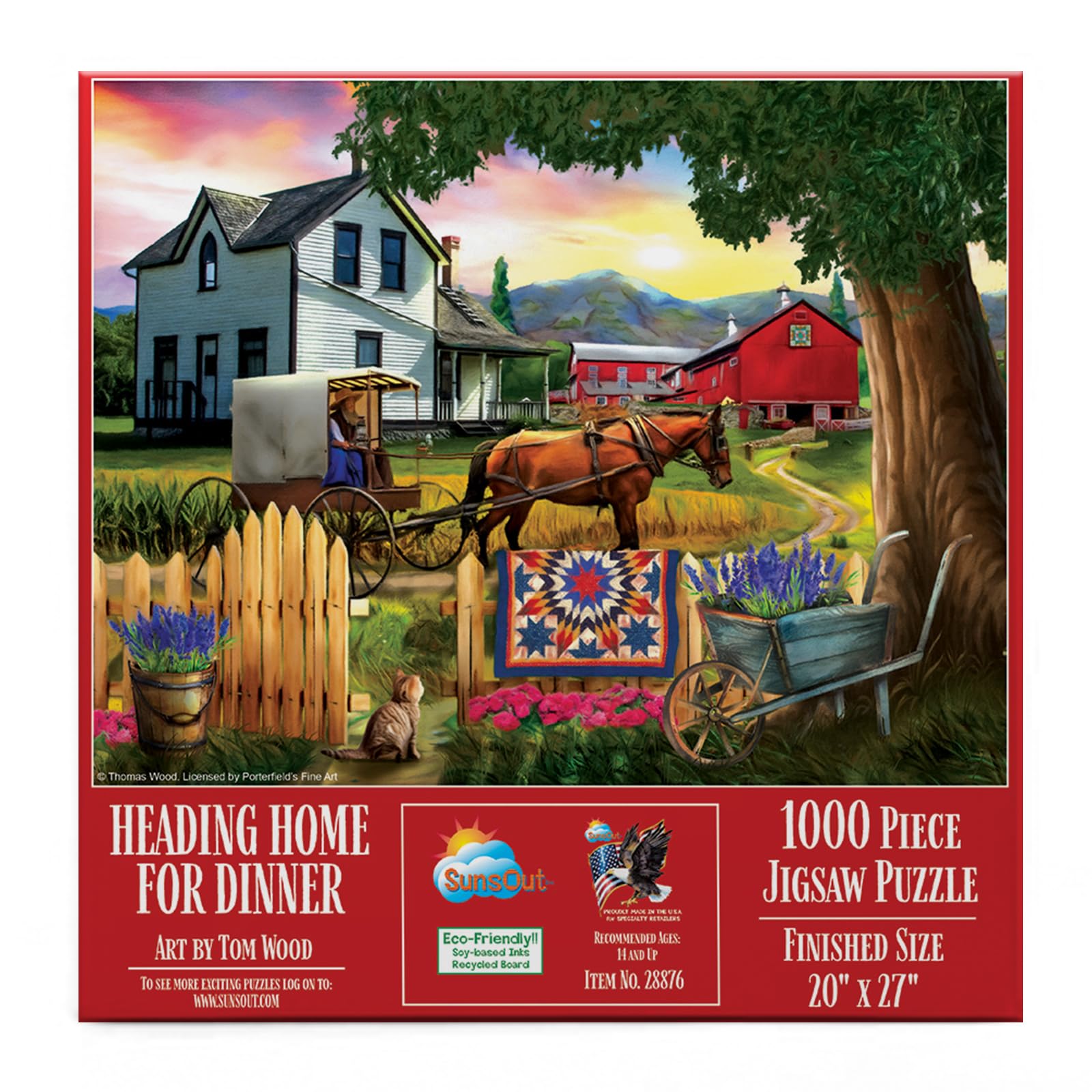 SUNSOUT INC - Heading Home for Dinner - 1000 pc Jigsaw Puzzle by Artist: Tom Wood - Finished Size 20" x 27" - MPN# 28876
