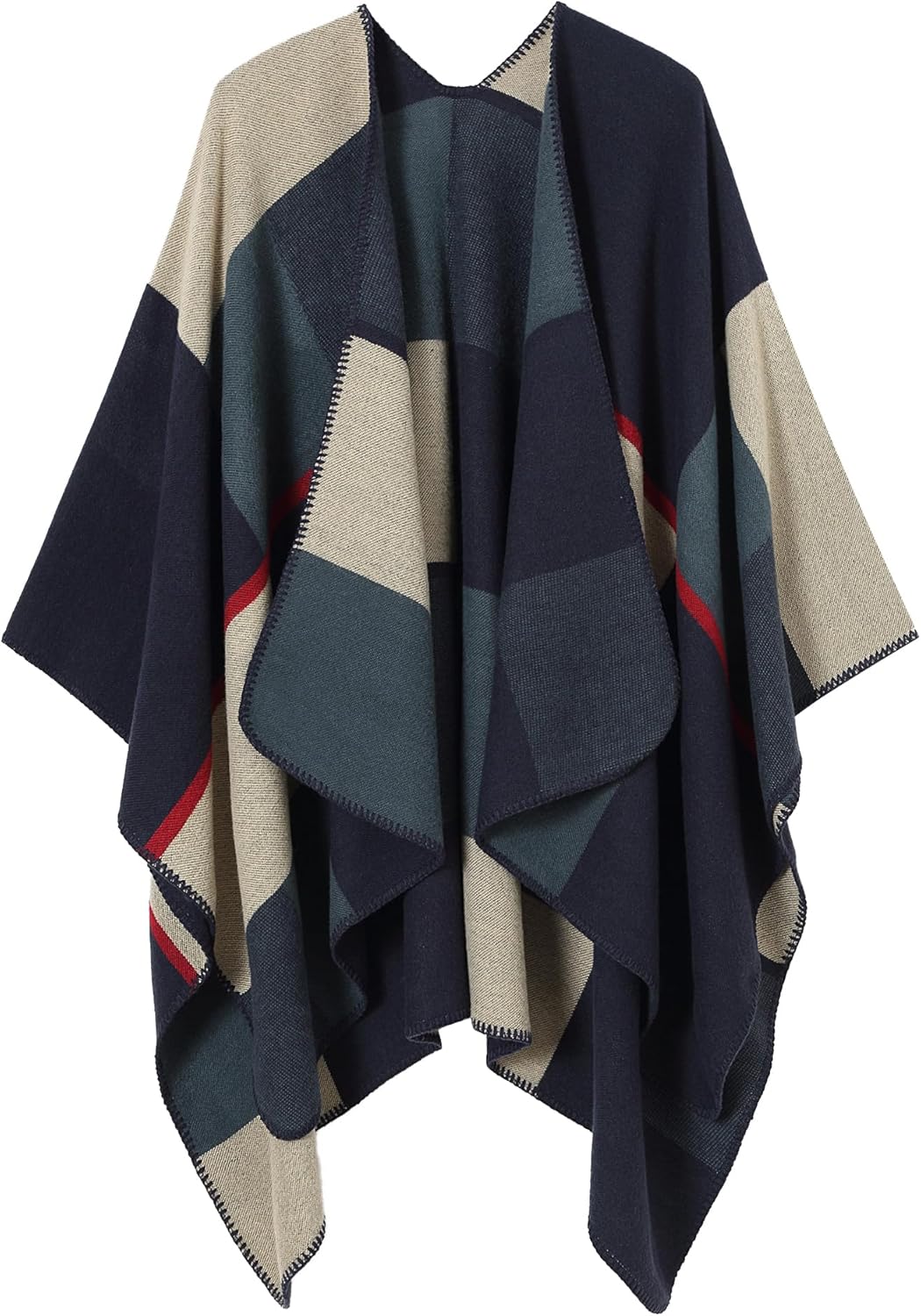 Women Shawl Wrap Poncho Cape Oversized Cardigan Open Front Coat Warm Scarf for Fall Winter