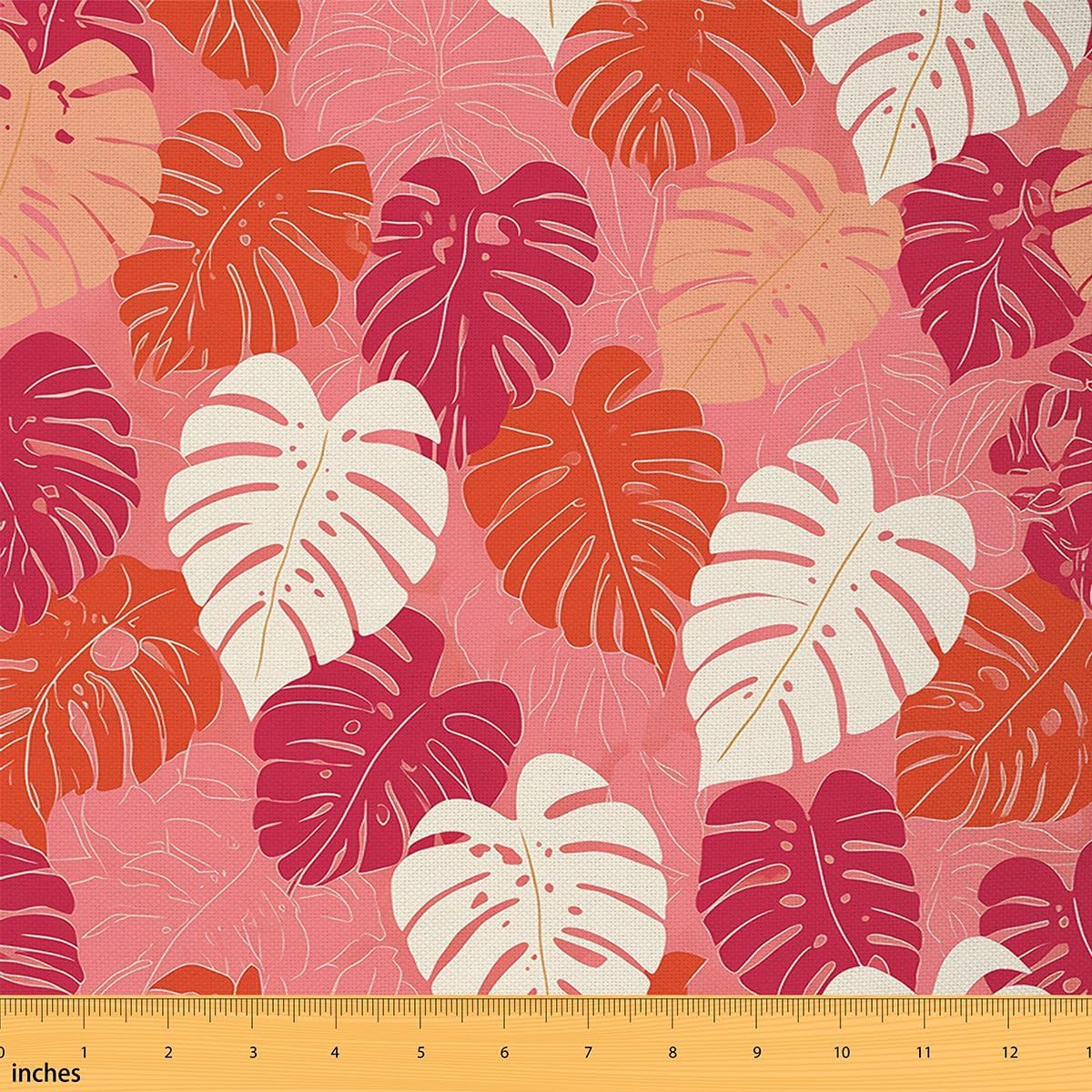 Erosebridal Elegant Floral Fabric By The Yard Chic Flowers Branches Waterproof Outdoor Fabric Watercolor Leaves Upholstery Fabrics Colorful Groovy Aesthetic Outdoor Indoor Decor, 5 Yards