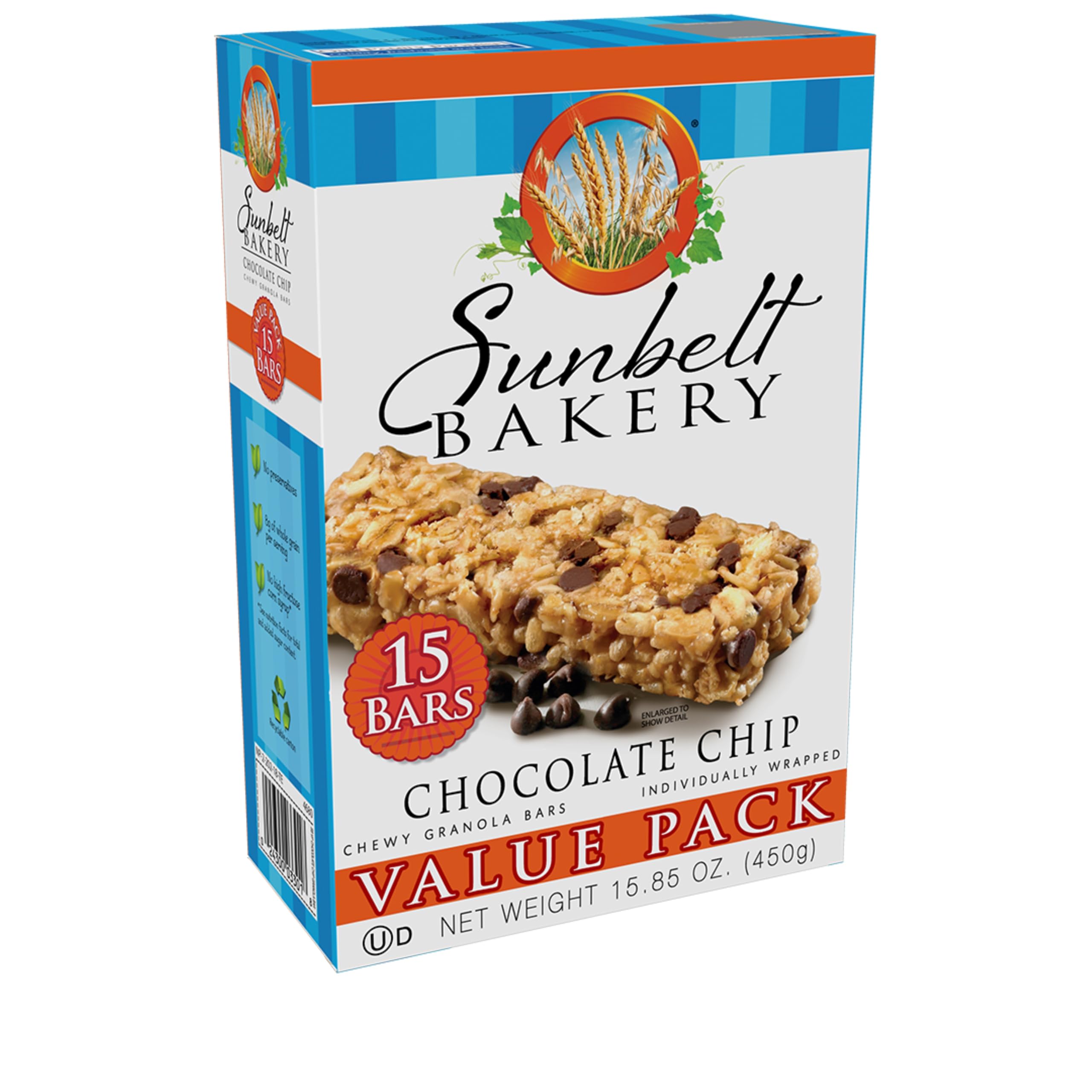 Sunbelt Bakery Chewy Müsliriegel mit Schokoladen-Chips, 31,2 g, 120 Stück (8 Boxen)
