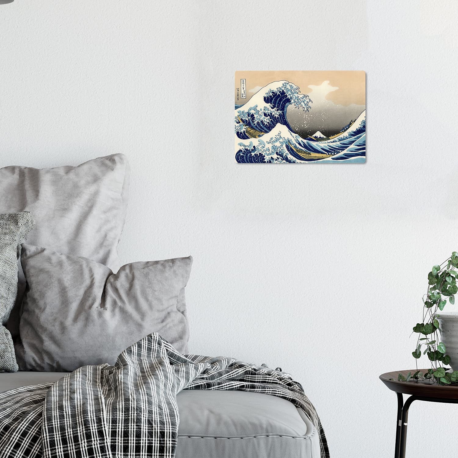 Tableau 5 Panneaux Giallobus - La Grande Vague De Kanagawa Hokusai - Bois MDF 140x100cm