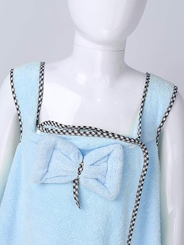 Miniatura 6 de Albornoz de algodón para niños y niñas, toalla de baño de spa, toalla de baño, paño de rizo, bowknot para bañarse, cubrir el cuerpo