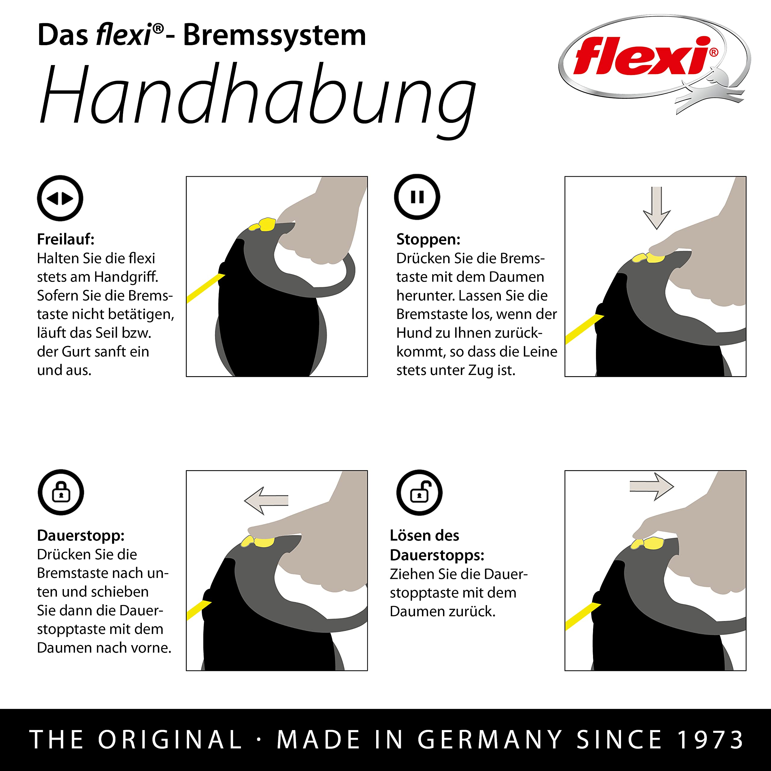flexi® Giant Professional L | 10m Gurt Roll-Leine für Hunde bis 50 kg | schwarz/neon-gelb | ausziehbare Hundeleine | Gewicht 861.1 gr | Maße 18 x 24 cm