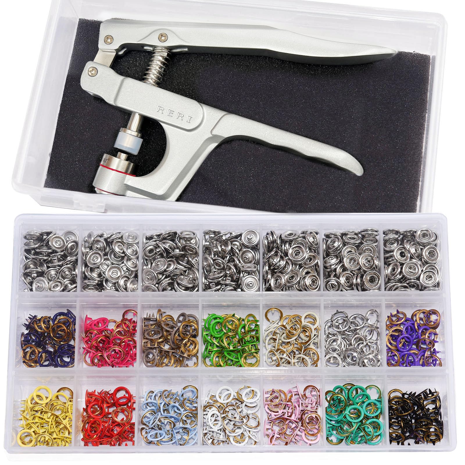 Ensemble de Boutons-pression Avec Pinces, Boutons-pression en Jersey Accessoires de Couture en Métal Boutons Boutons Pour Outils de Couture Jessey Snaps Pour Bricolage en Tissu, Sacs à Vêtements