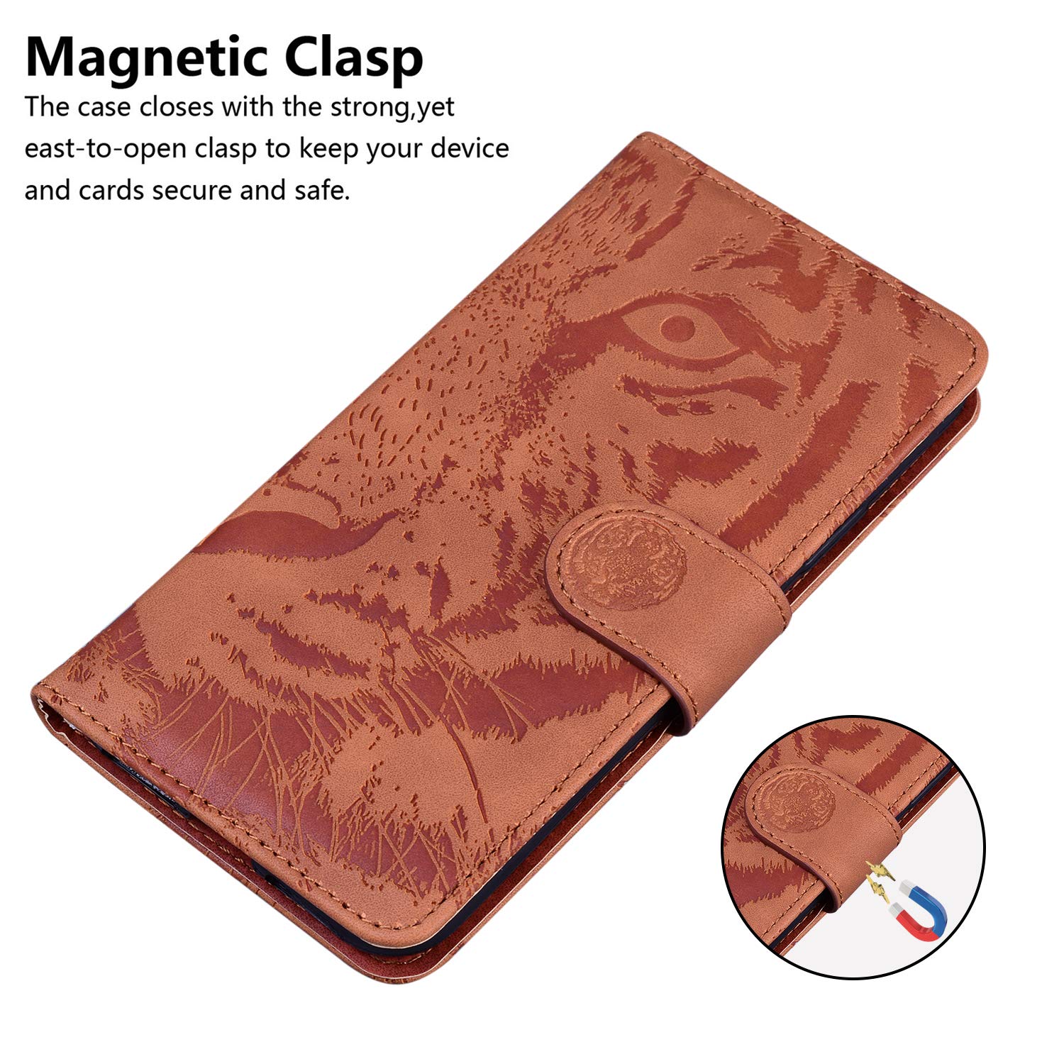 TIANCI Cover per Huawei Y5p, Portafoglio Case in Pelle PU Skin-Friendly dallo Stile Pulito e Semplice, Protezione Chiusura Magnetica Custodia per Huawei Y5p cover-Rosso