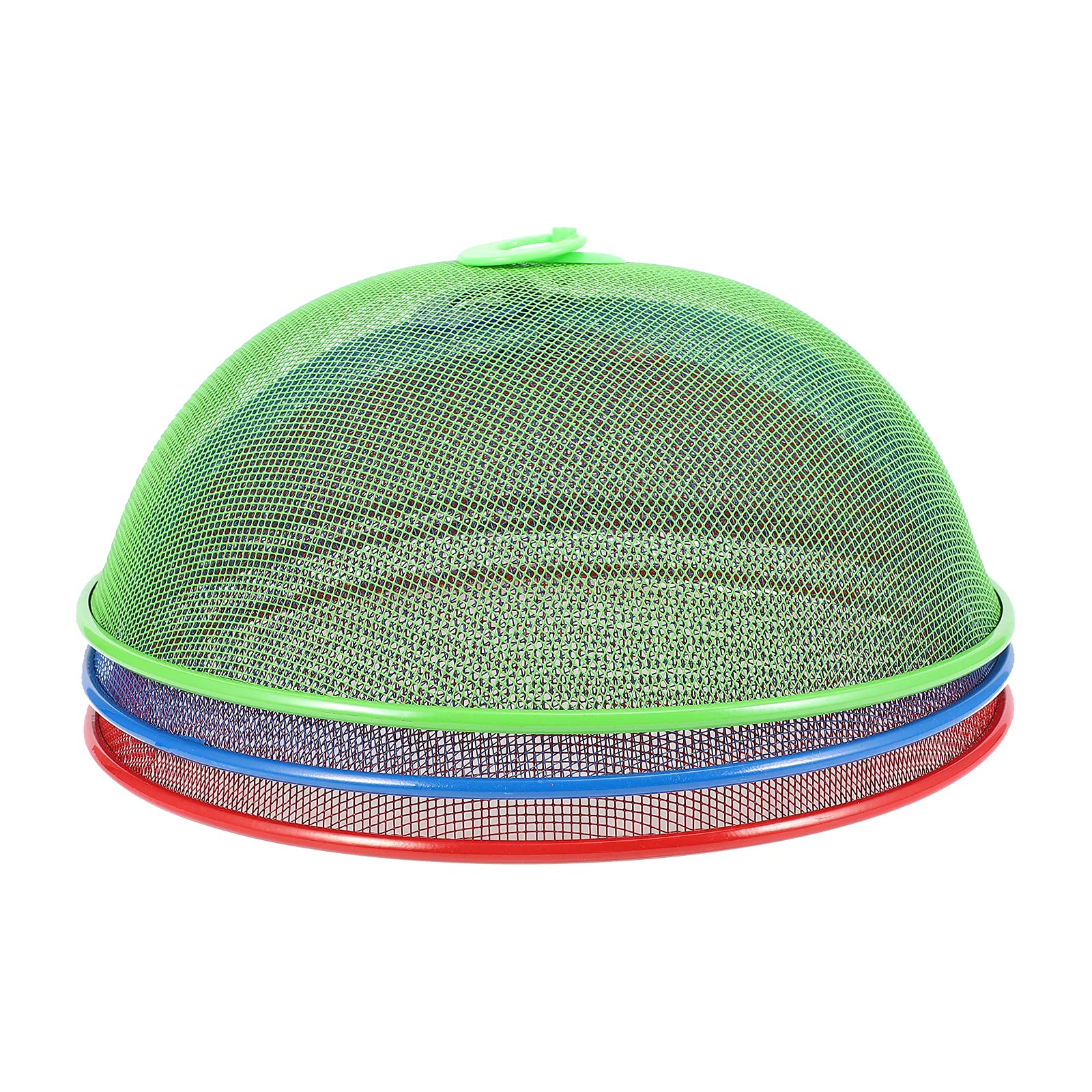 Iron Mesh pokrowce na żywność, 24 cm, przenośne pokrowce na stół i grill, zestaw 3 różnych kolorów, osłony na naczynia do jadalni na świeżym powietrzu i na piknik, niezbędne akcesoria kuchenne