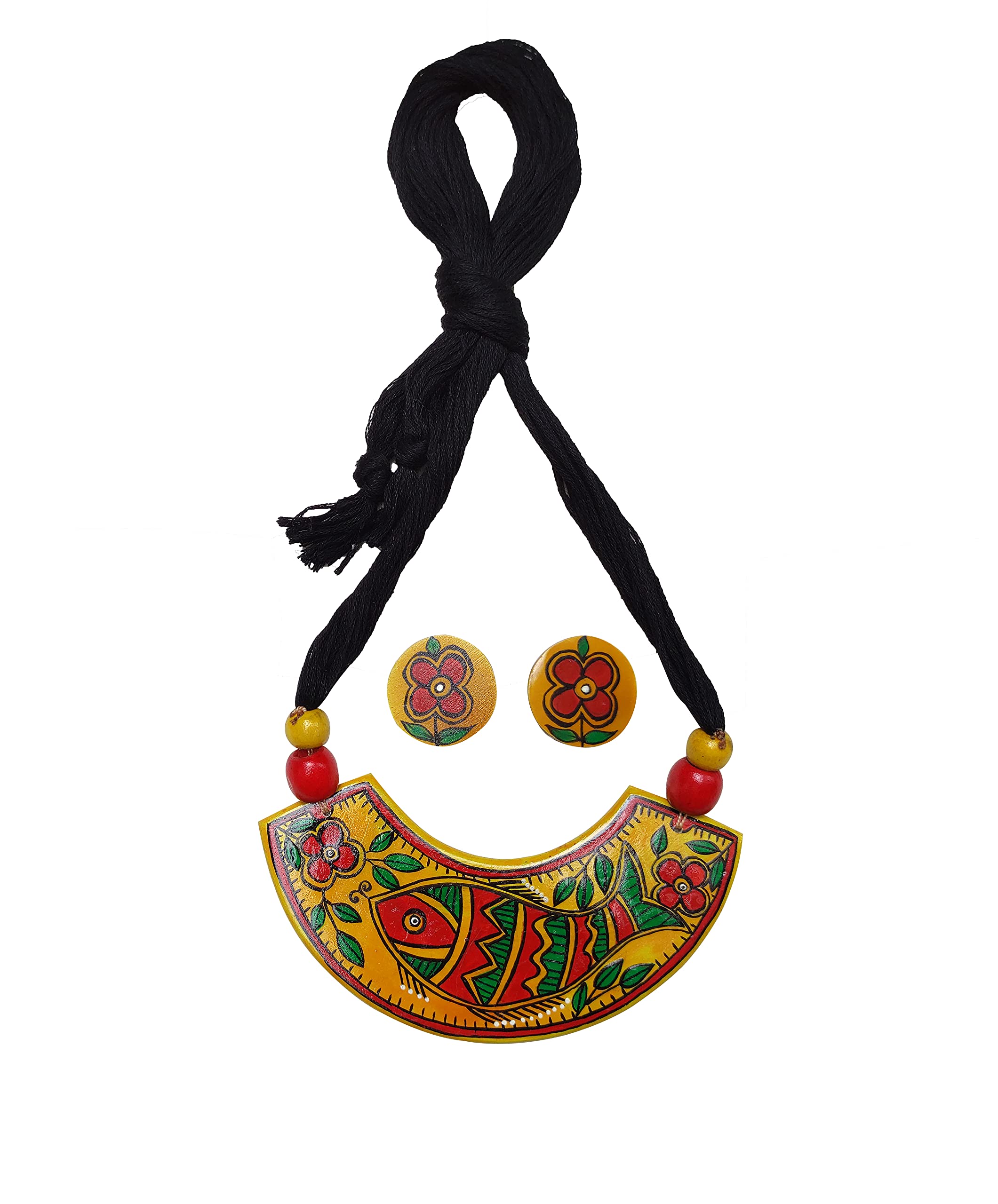 See full amazon price history chart for Karukala Handicraft Synthetic Clay Mithila Art Madhubani painting Fish Fully Handmade Necklace and Earring Sets Jewellery For Women and Girls (Color Multi,Size:Free) Karukala Handicraft Synthetic Clay Mithila Art Madhubani painting Fish Fully Handmade Necklace and Earring Sets Jewellery For Women and Girls (Color Multi,Size:Free) (B09HL5LWSB) Amazon Price History, Amazon Price Tracker