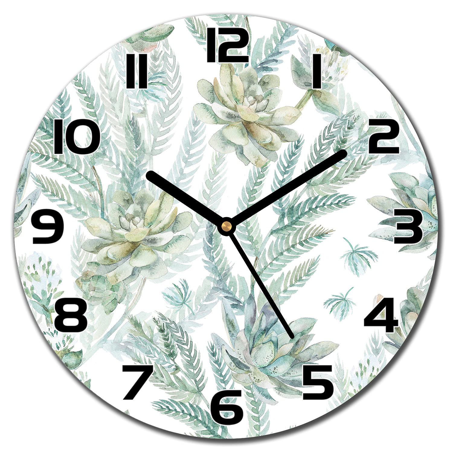 Horloge en Verre Silencieuse 30 cm Anti Taches Cuisine Salon