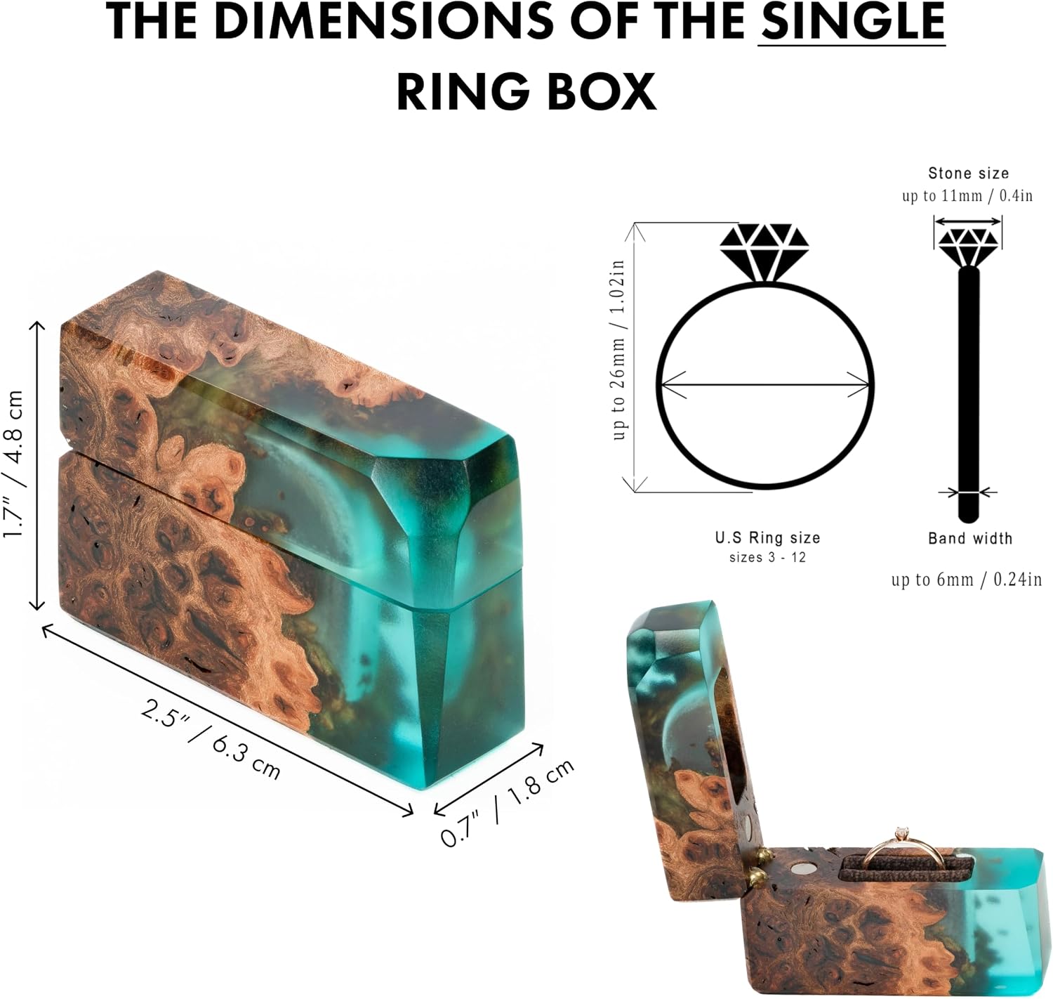 RWA Unique Slim Proposal Ring Box FLASH (clear) image 5