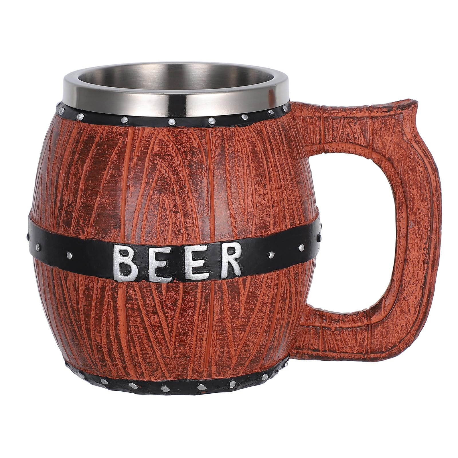 Mug de tonneau marron anti-brûlure pour garder la bière fraîche
