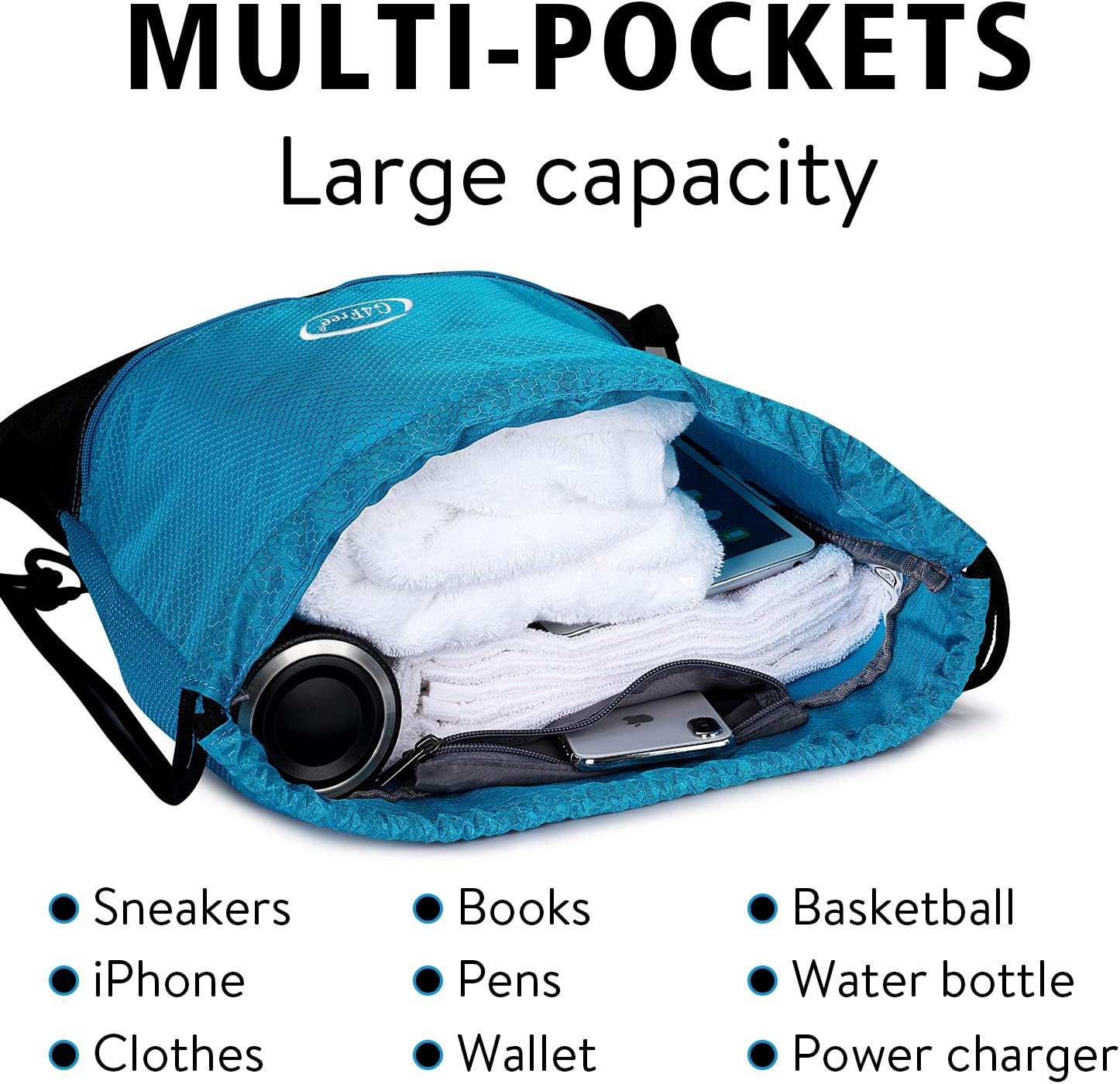 G4Free 15L Drawstring Backpack 15L&20L Cinch Bag String Backpack Gym Bag for Men Women Nylon