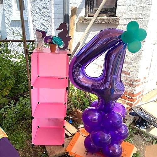 Vista 250 de Globos de 40 pulgadas, globo azul claro número 4, helio autoinflable de aluminio azul bebé para niños de 40 a 15 años, decoraciones de fiesta