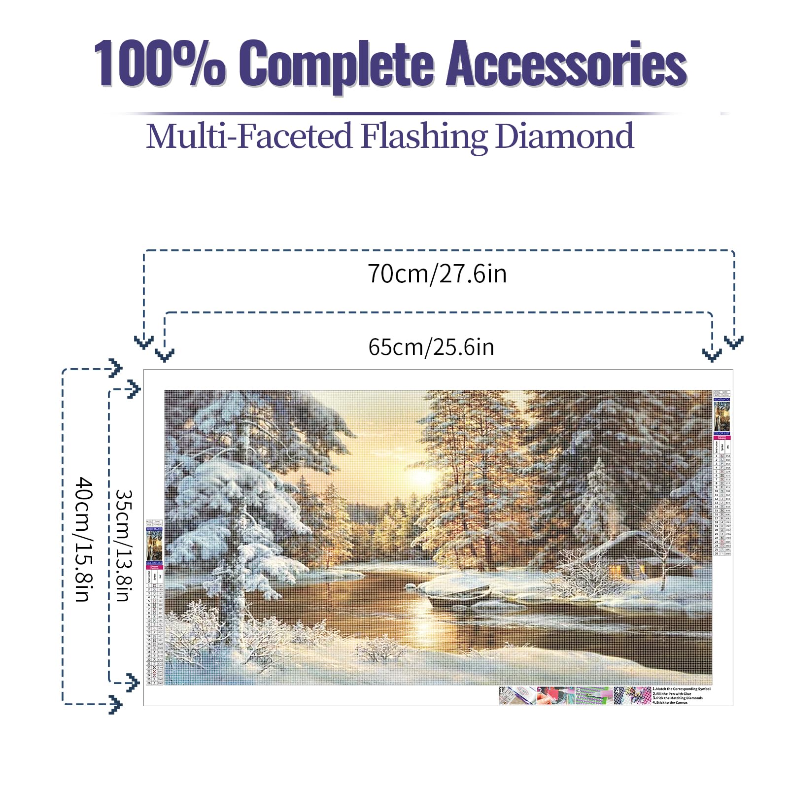YALKIN 5D Diamond Painting Kits for Adults DIY Large Diamond Painting Set Diamond Art Pictures for Home Wall and Gifts 15.7X 27.6inch - Image 2
