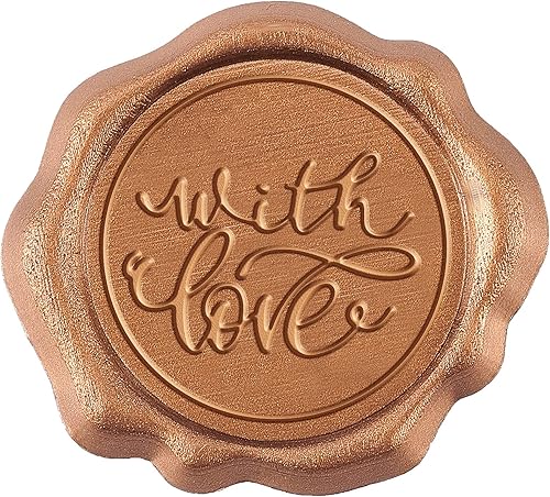 CRASPIRE 50 calcomanías adhesivas de cera con sello de cera de amor, sellos de invitación de boda, calcomanías de cera prefabricadas vintage para el