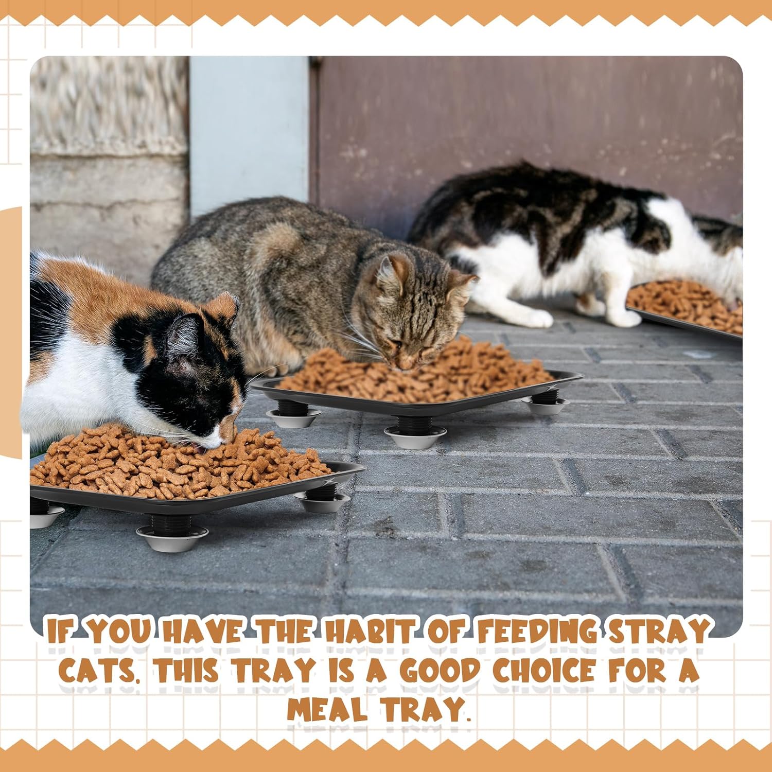 Marsui 17 in Anti-ant Cat and Dog Food Tray Set Include 1 Ant-Proof Tray and 4 Adjustable Height Stand 4 Water Cup for Crawling Pest Free Pet Outdoor Food Feeding Station Kitchen Sweets Anti-ant