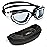AqtivAqua Swimming Goggles Swim Goggles for Adults Men Women Kids Youth Girls Boys Children DX (Clear-Lenses White/Black-Frame)