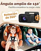 Vista 5 de Rohent Cámara de coche para bebé HD 1080P - Monitor infantil orientado hacia atrás con visión nocturna Cámara de coche para bebé Lente gran angular