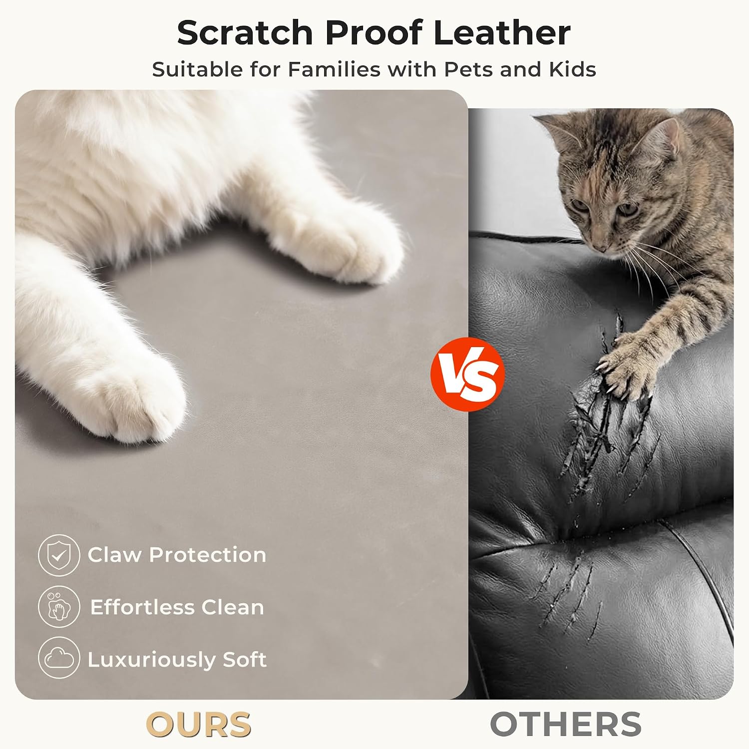 SITJOY Pet Friendly Leather Power Recliner Chair, Zero Wall Hugger RV Recliners with Power Headrest, Charging Ports, Side Pockets, Down-Filled, Scratch Resistant Waterproof Faux Leather in Greige