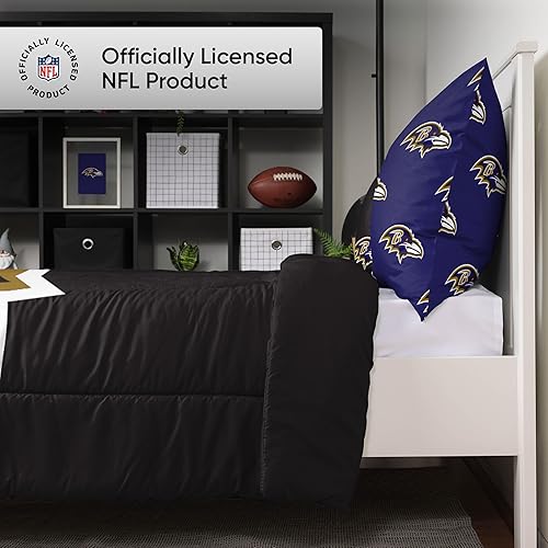 Miniatura 2 de FOCO NFL - Juego de ropa de cama en una bolsa, con logotipo del equipo de la NFL, 3 piezas