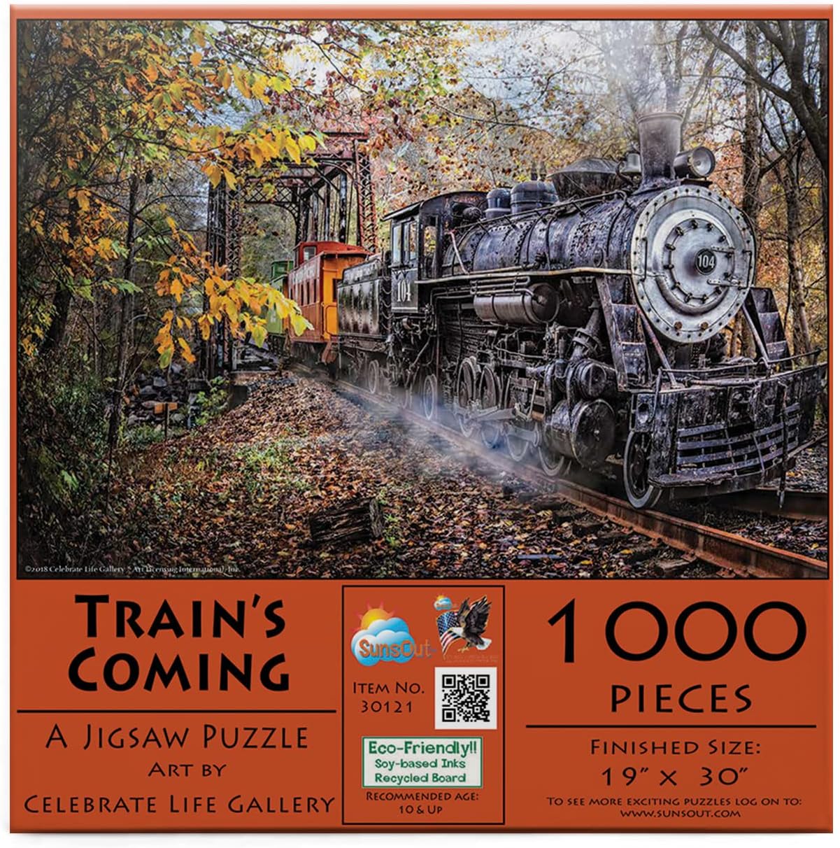 SUNSOUT INC - Train's Coming - 1000 pc Jigsaw Puzzle by Artist: Celebrate Life Gallery - Finished Size 19" x 30" - MPN# 30121