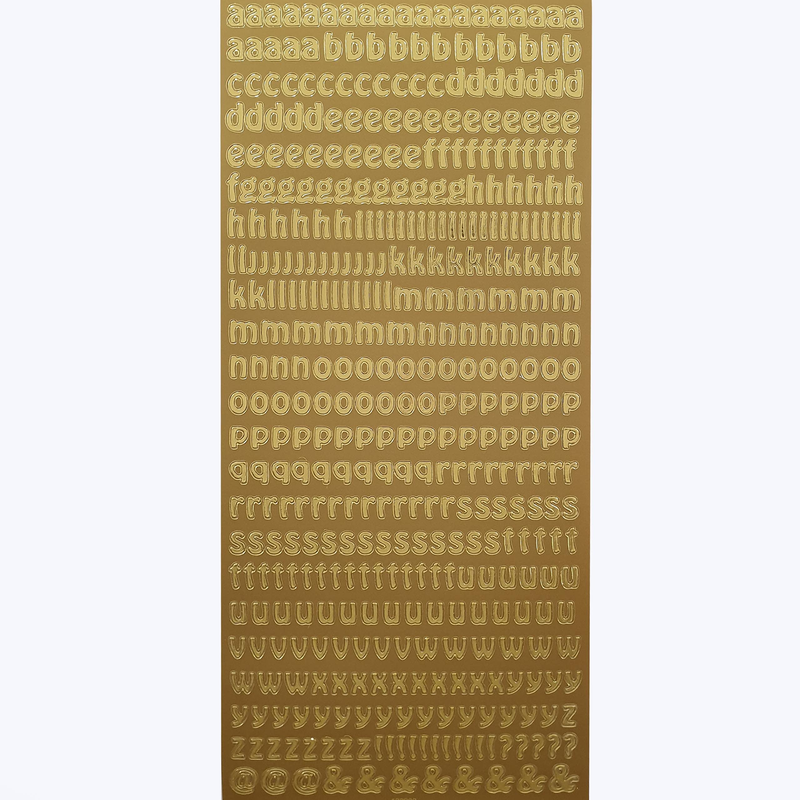 Pebble Eleven Gold Premium Quality Letter Stickers, Self Adhesive A-Z Alphabet Outline Stickers For Art Craft Decoration (Small )