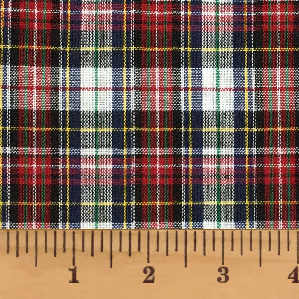Highland Red Tartan Plaid Cotton Homespun Fabric by JCS - Sold by The Yard