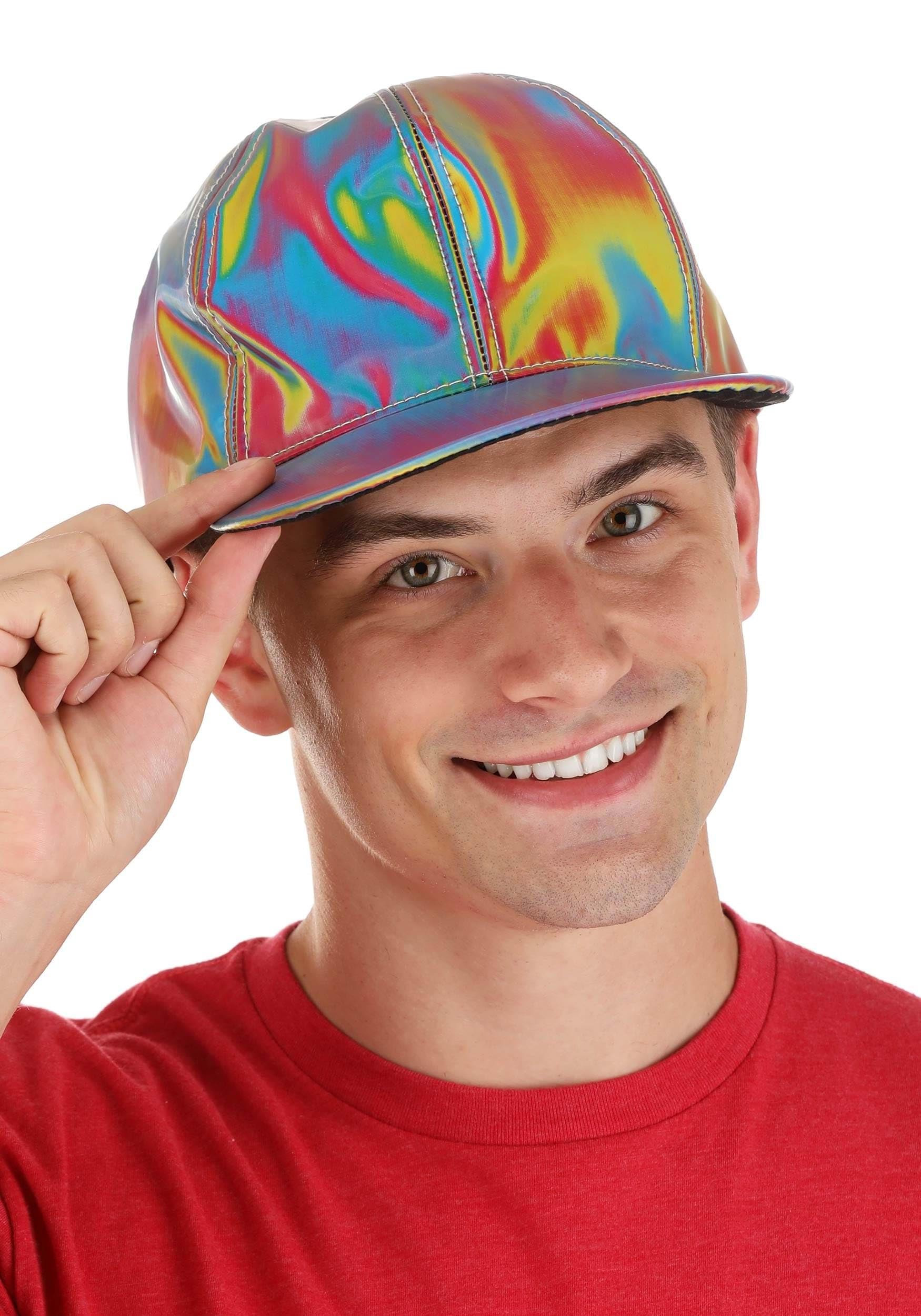 Back to the Future 2 Deluxe Marty McFly Hat - Men's BTTF Rainbow Holographic Marty McFly Costume Accessory Cap