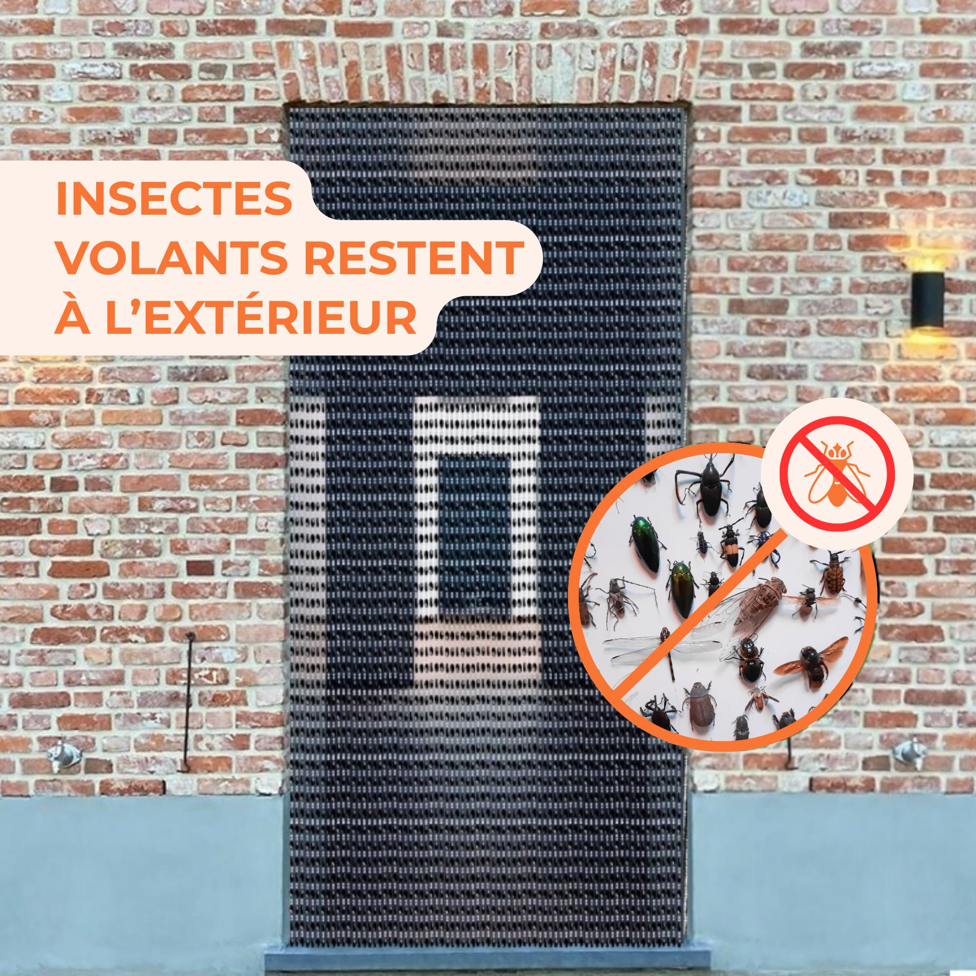 Trente Rideau à Perles Duo - Moustiquaire pour fenêtre - Différentes Tailles et Couleurs - pour Porte de Balcon - avec Perles Anti-Insectes - Noir - 100 x 225 cm