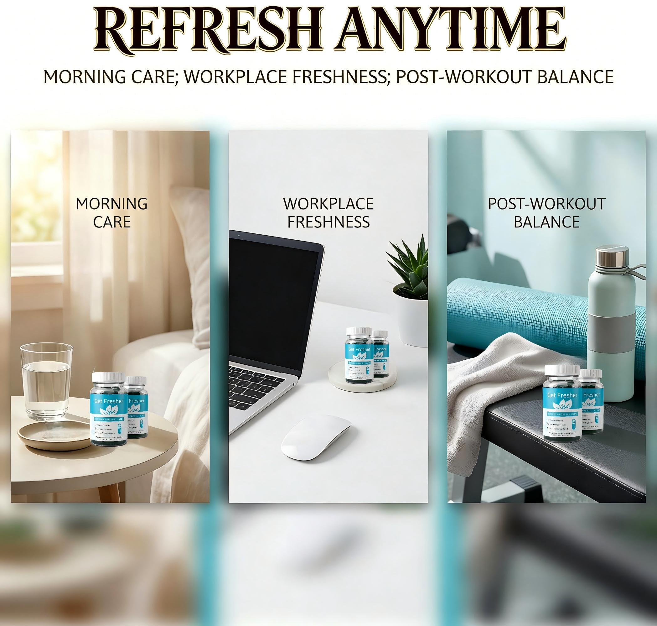Get Fresher: desodorante corporal para hombres y mujeres, 60×2