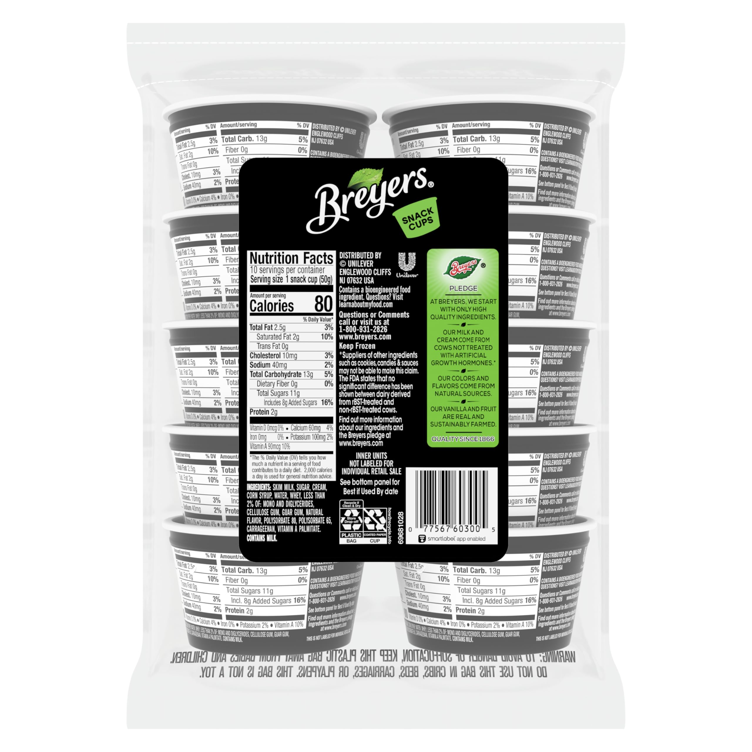 Breyers Ice Cream For a Frozen Dessert On-The-Go Natural Vanilla Snack Cups Made with 100 Grade A Milk — view 4