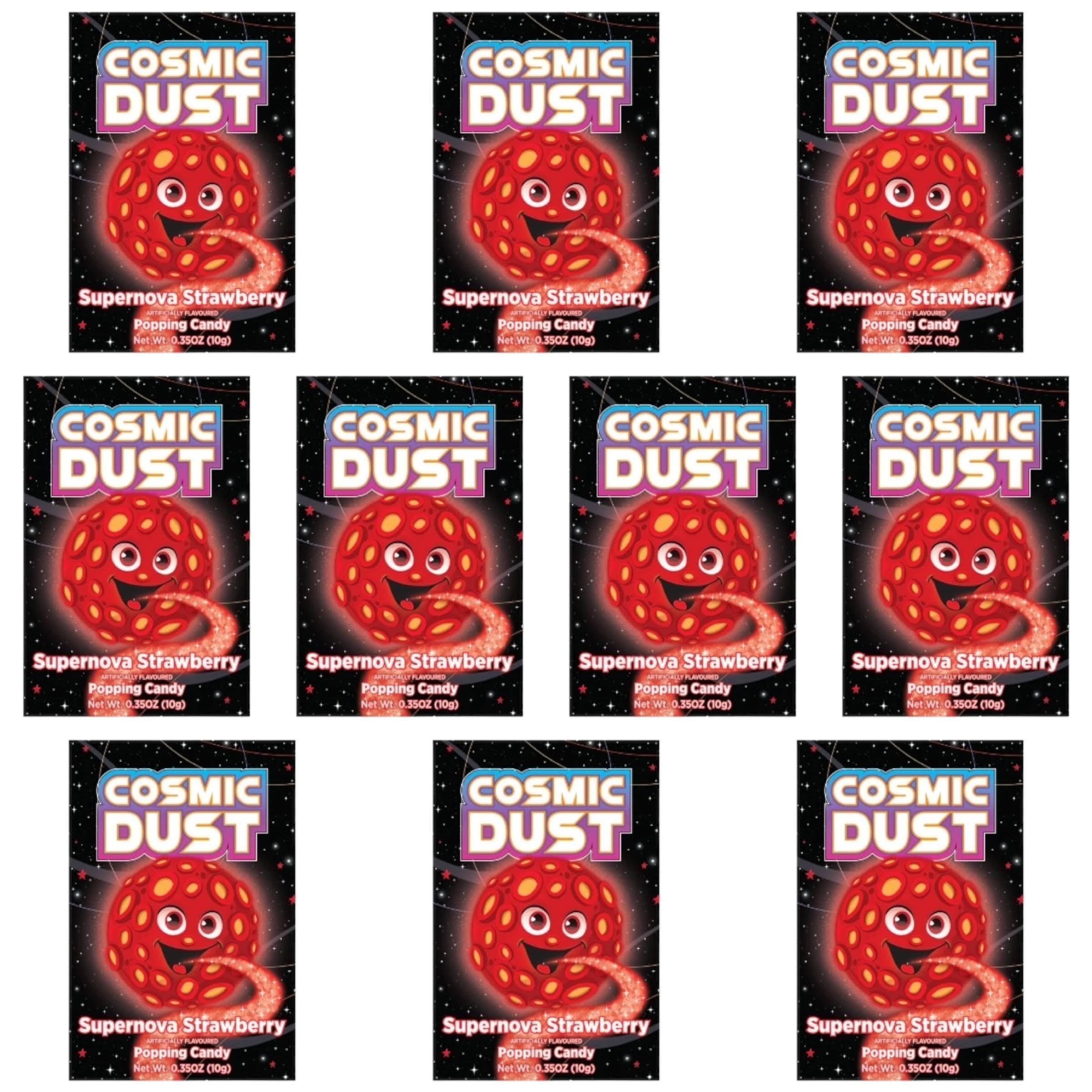 Cosmic Dust Popping Candy Supernova Strawberry Flavour - 10 Packets of 10g - Fun and Exciting Popping Sensation - Great for Parties